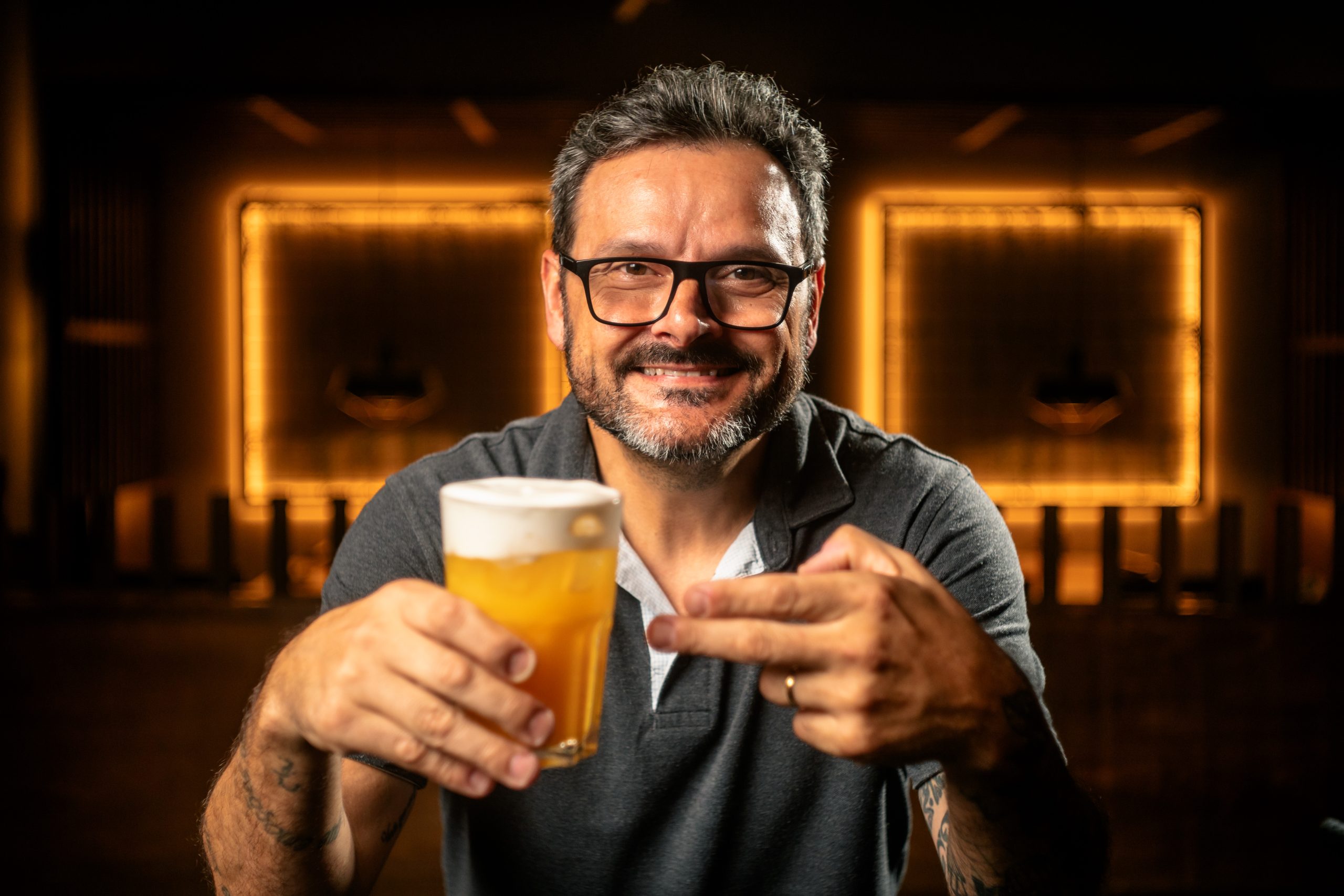 Mixologista, Lelo Forti com o drink Papo Reto