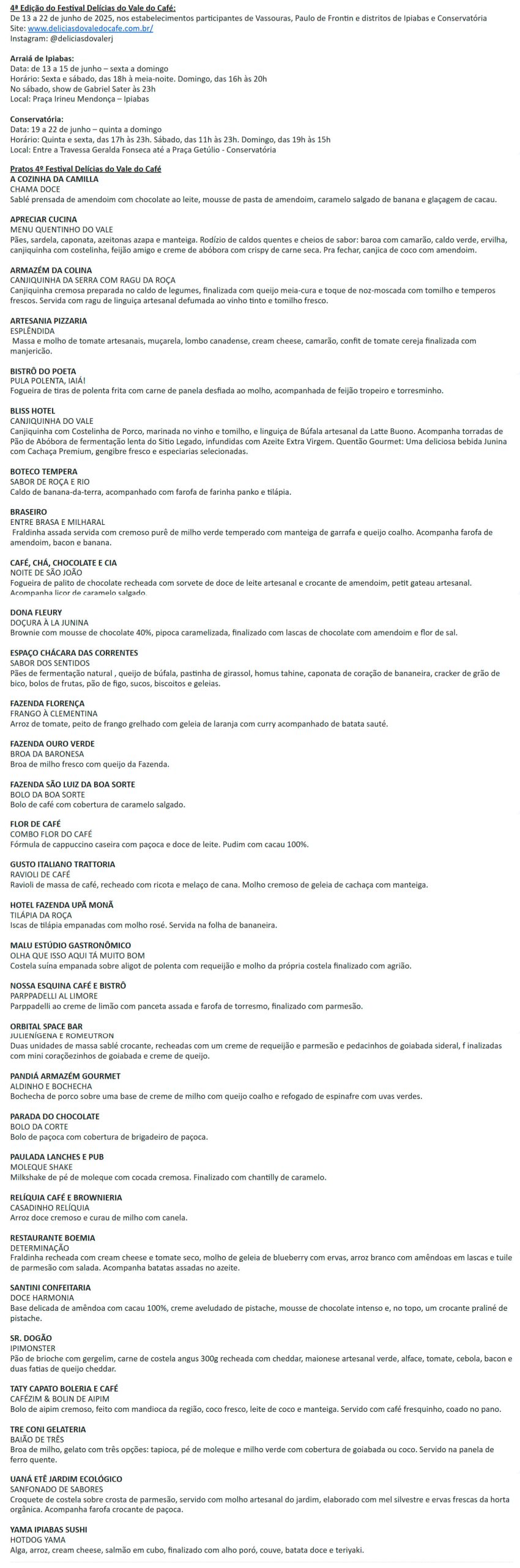 Festival Delícias do Vale do Café
