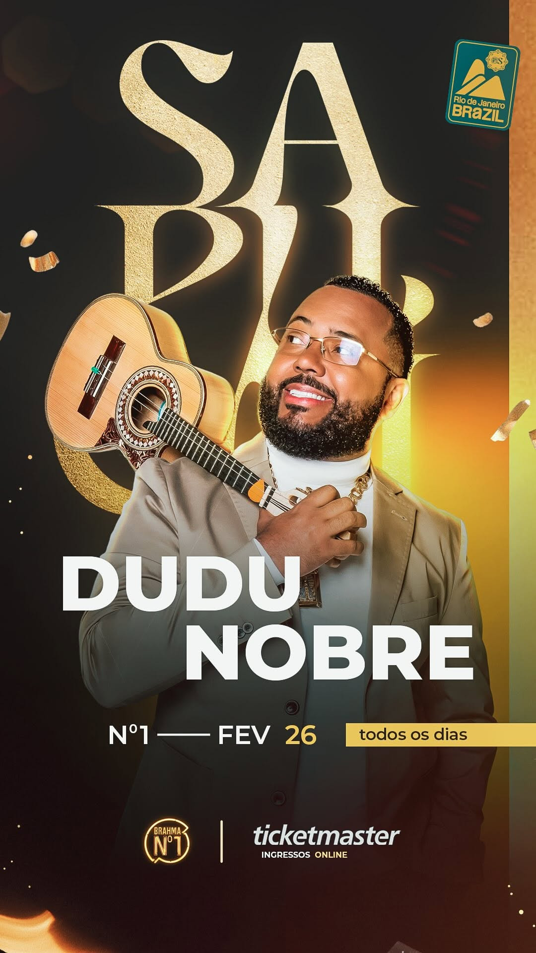 Dudu Nobre leva clássicos de sua trajetória e do samba carioca para o palco do Camarote Nº1