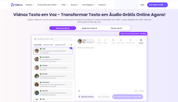 Como a IA Está Transformando a Narrativa Cultural: Do Teatro às Audiodescrições | Vidnoz 10 vidnoz texto em voz