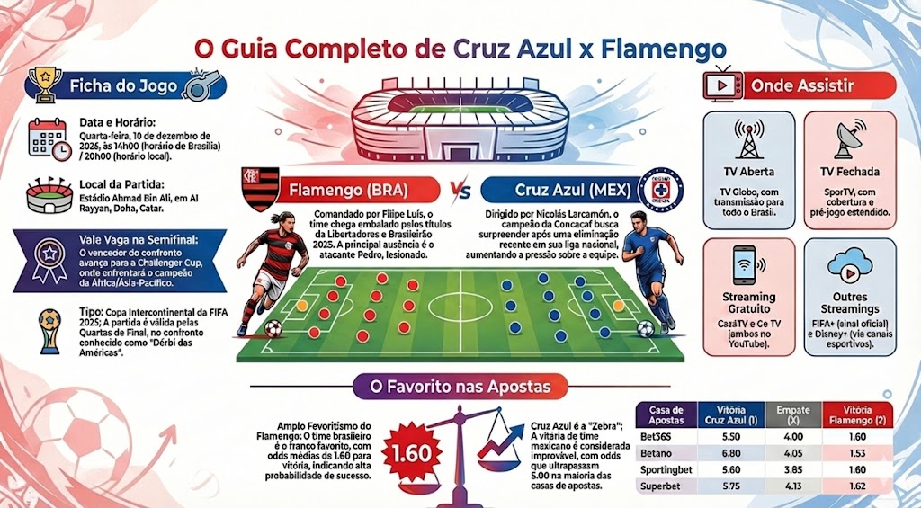 Cruz Azul x Flamengo: guia completo do duelo das Américas na Copa Intercontinental 8 Cruz Azul x Flamengo