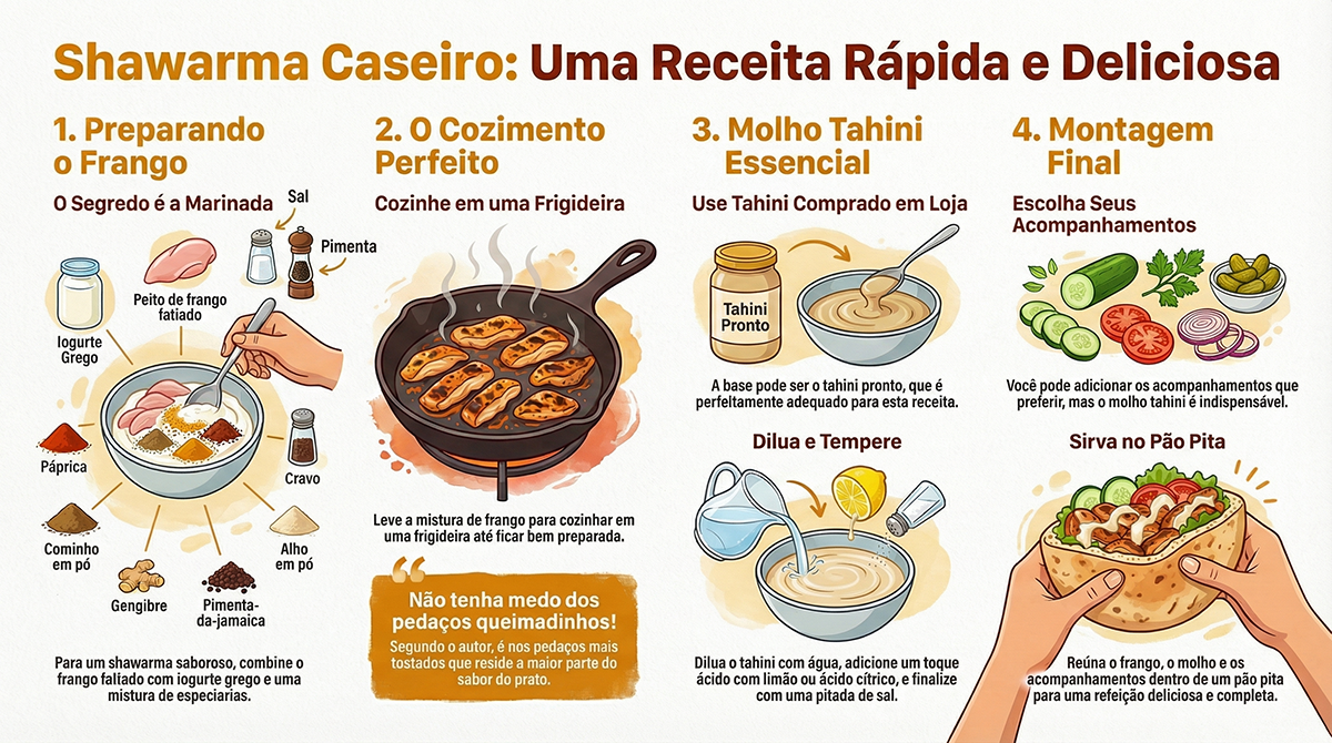 Shawarma de Frango Caseiro