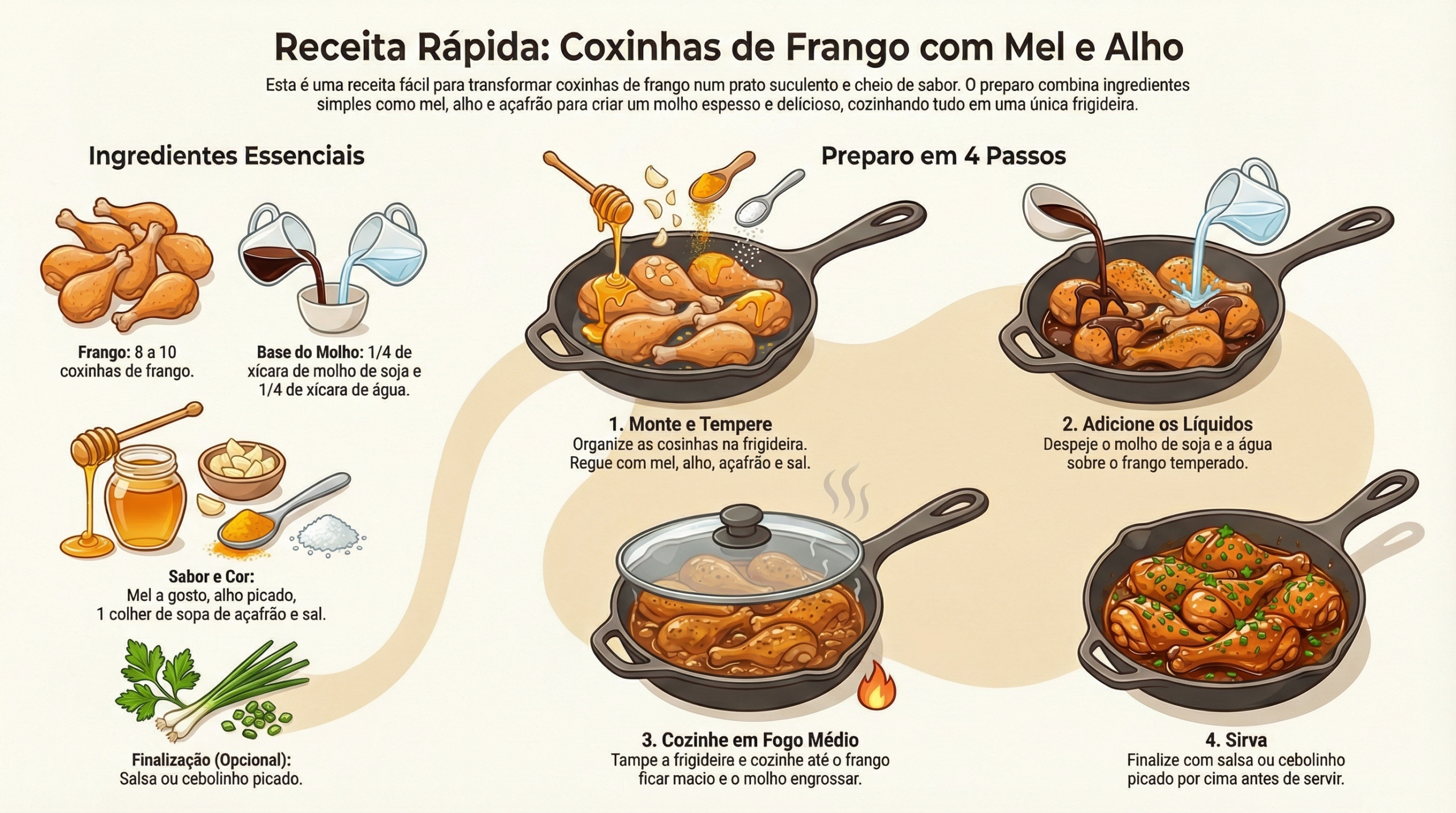 Receita de Coxinhas de Frango, Mel e Alho