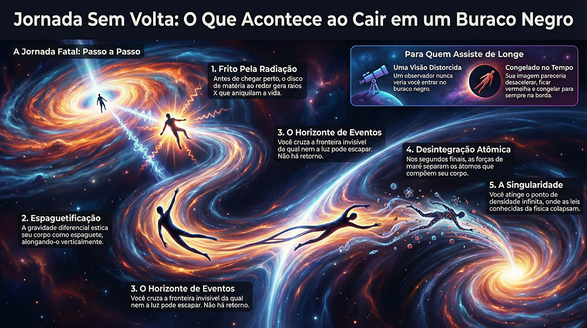 O que acontece se você cair em um buraco negro