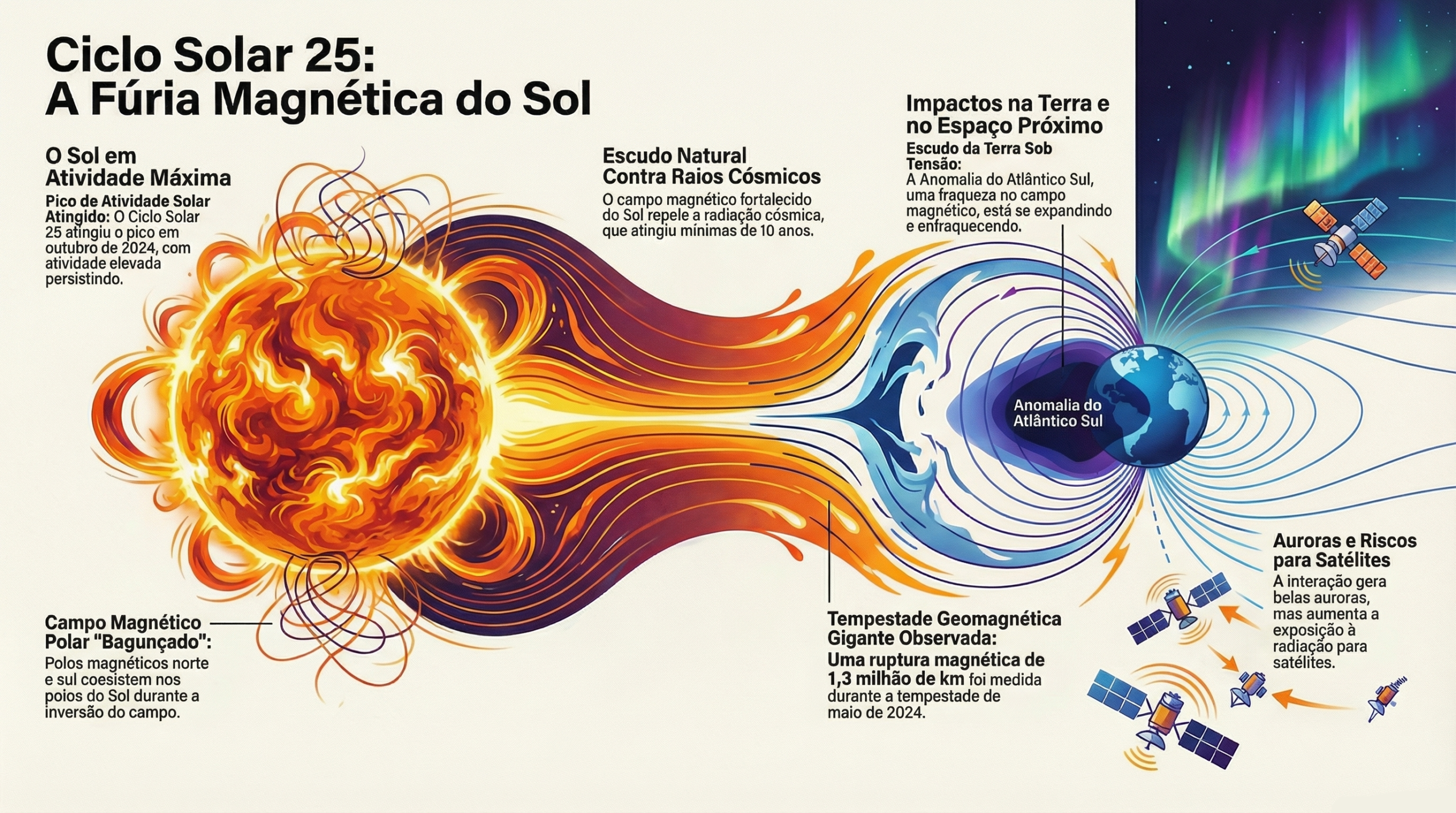 Sol registra erupção de classe M5 durante pico do Ciclo Solar 25