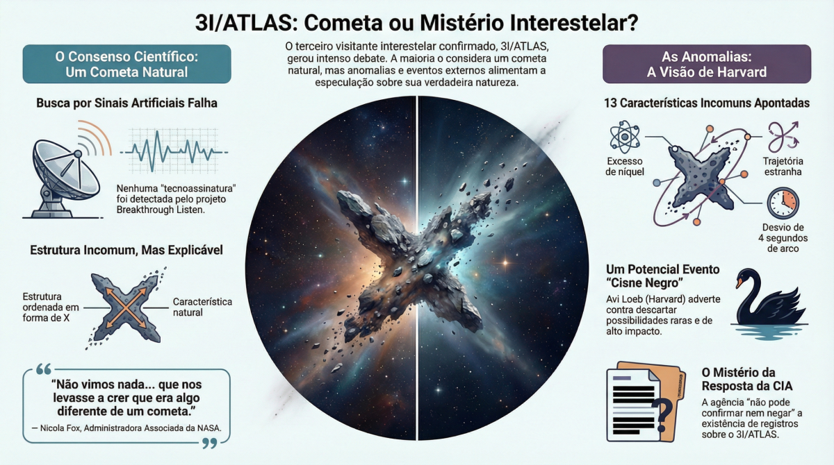Pesquisador de Harvard questiona natureza do objeto interestelar 3I/ATLAS 8 3I/ATLAS