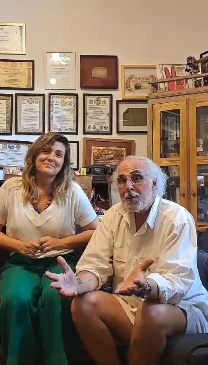 Dra Marta Rocha de Castro e o ator Anselmo Vasconcellos na Casa Azul