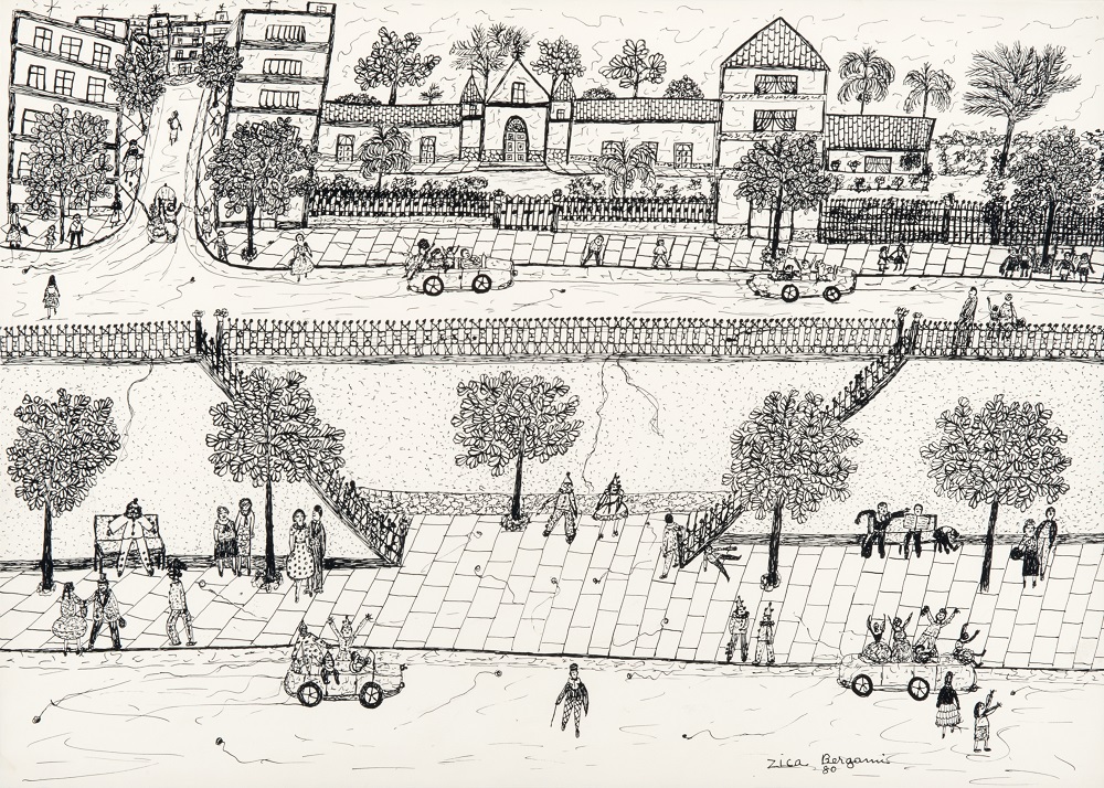 Zica Bergami Corso 1980 Bico de pena sobre papel – Foto João Liberato