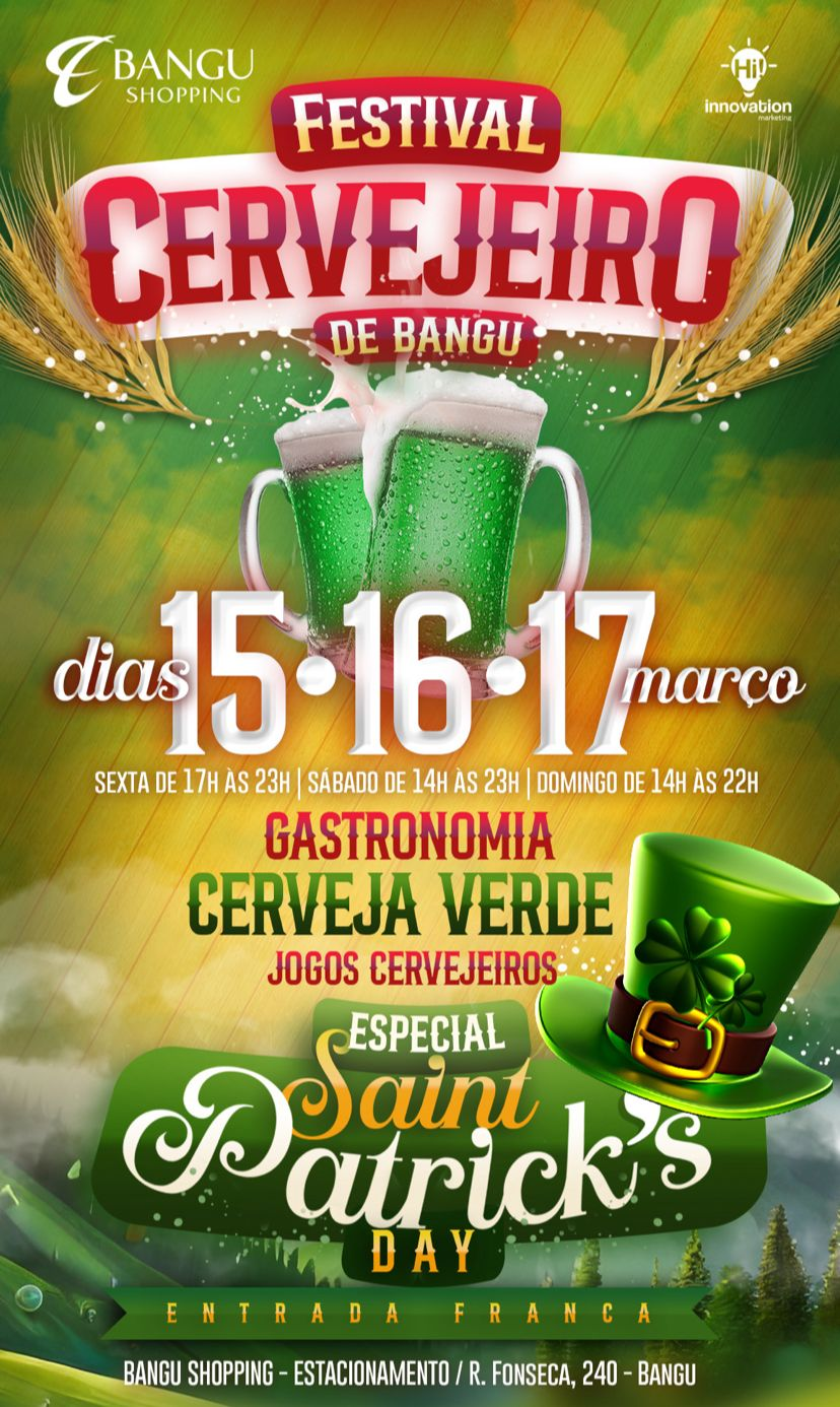 Bangu Shopping celebra o St. Patrick’s Day com Festival Cervejeiro