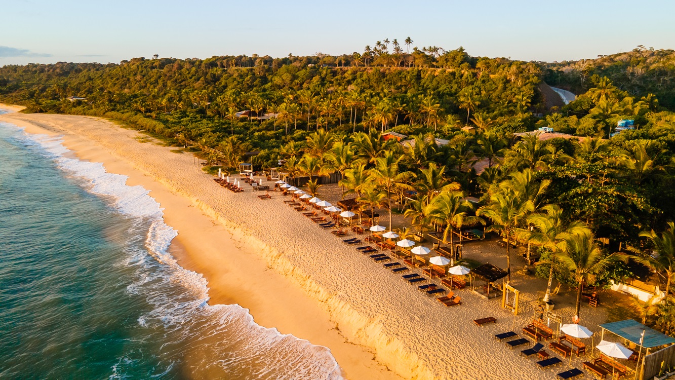 Pousada Travel Inn Trancoso vista aérea na praia do Rio Verde