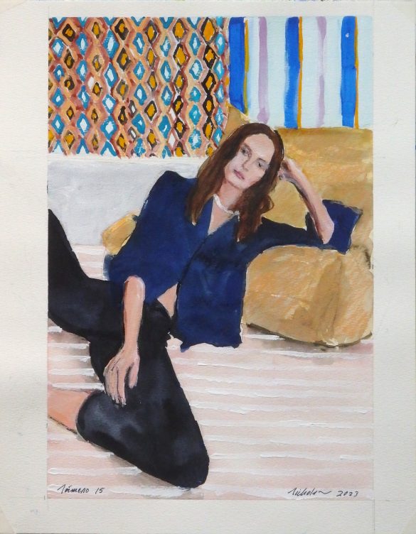 John Nicholson - Sem titulo - 2023 -Aquarela e acrilica sobre papel - 40cm X 30cm-