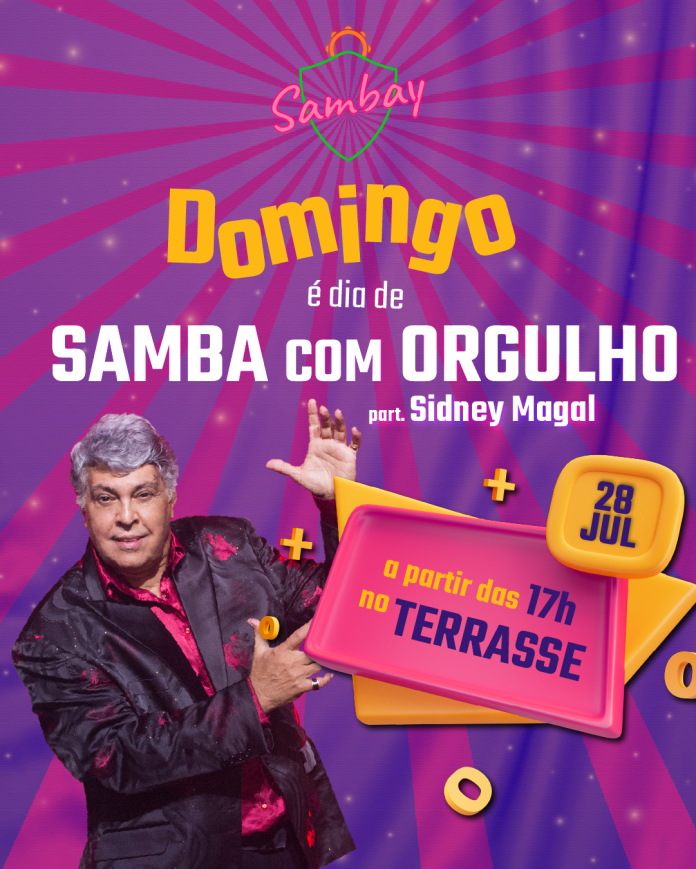 A roda Sambay recebe neste domingo, dia 28 de julho, o cantor Sidney Magal.