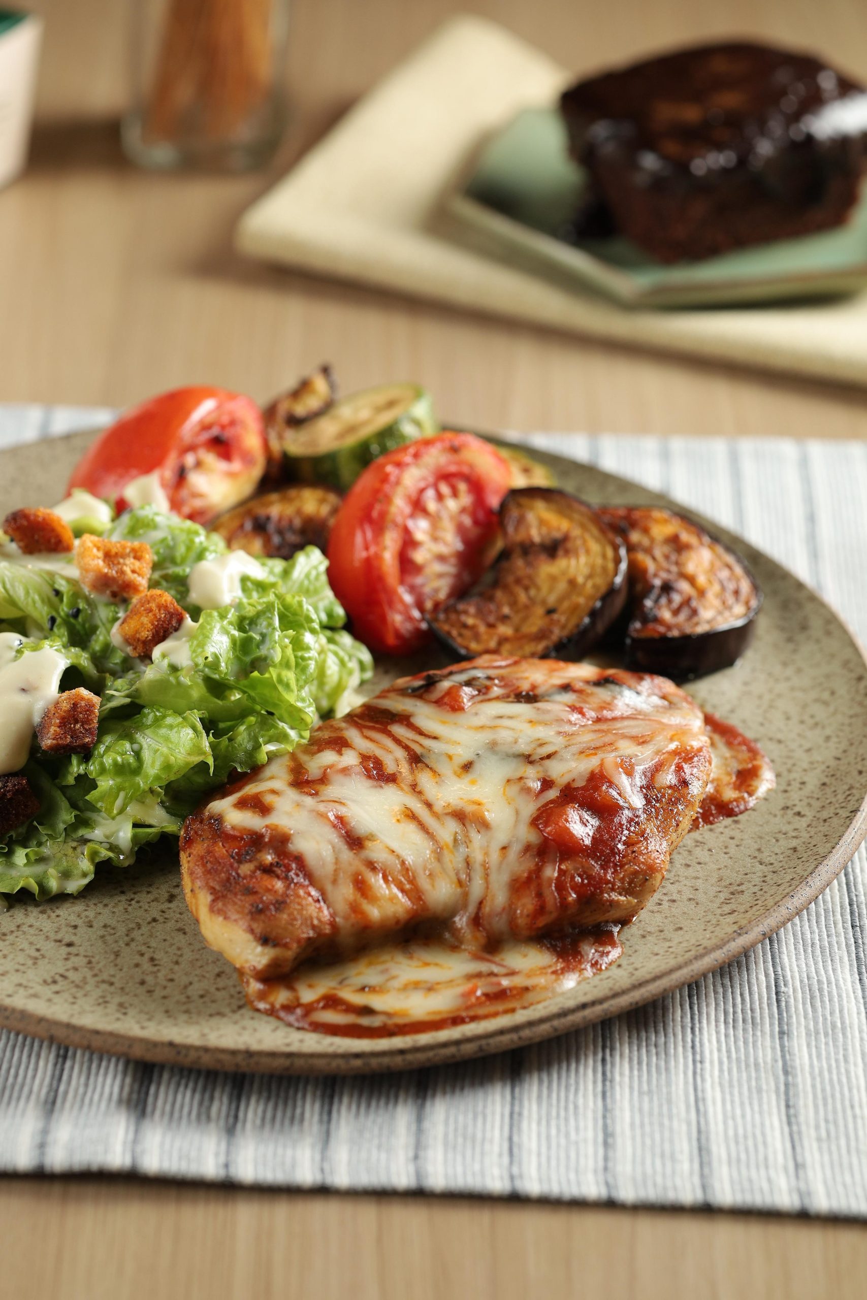 Parmegiana com legumes do mediterraneo