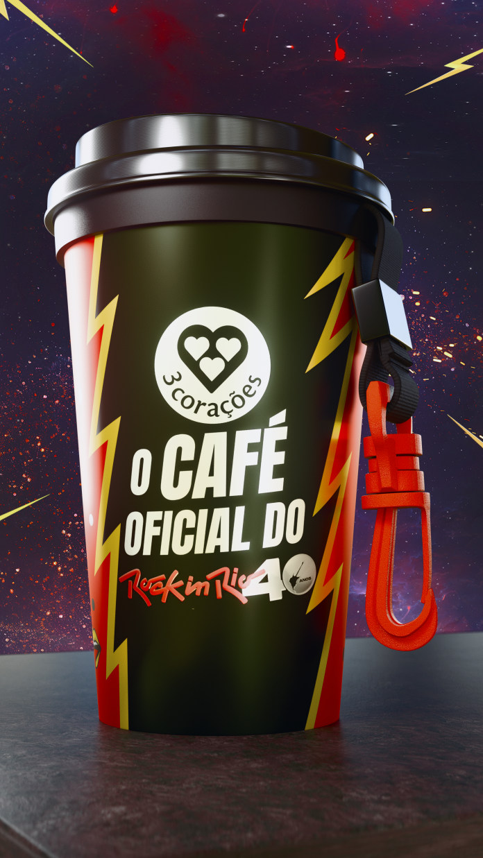 Por R$15, copo que muda de cor garante refil ilimitado de café 3 Corações no Rock In Rio