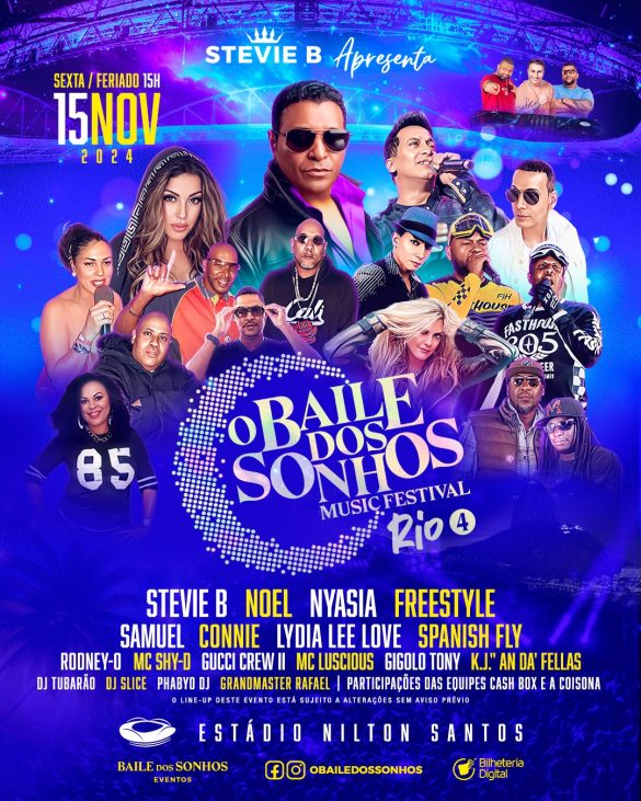 Rei do funk melody, Stevie B desembarca no Brasil para turnê e curte temporada no país