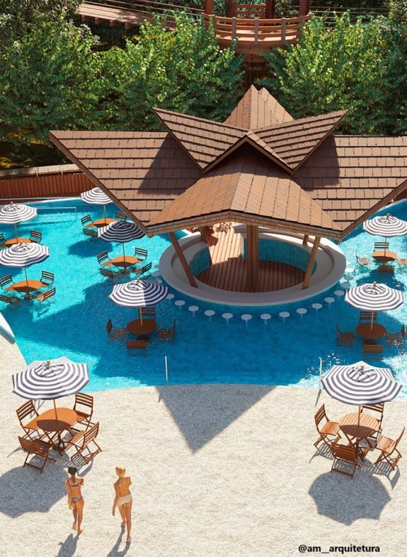 Recanto Cataratas nova piscina termal e bar molhado