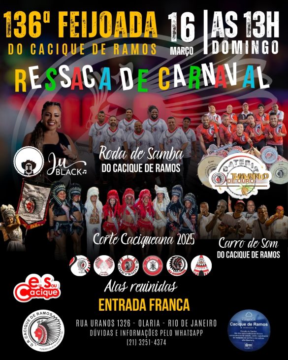 136ª Feijoada do Cacique de Ramos anima foliões na ressaca de Carnaval