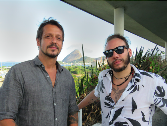 Zeo Guinle e Fabio Carneiro no rooftop do Vortex Immersive Music (Foto: Divulgação)