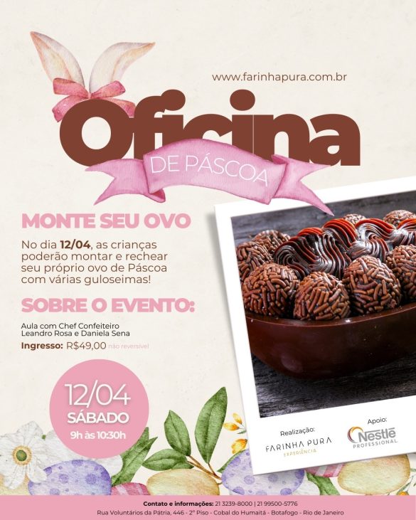 Empório Farinha Pura realiza Oficina de Páscoa para crianças