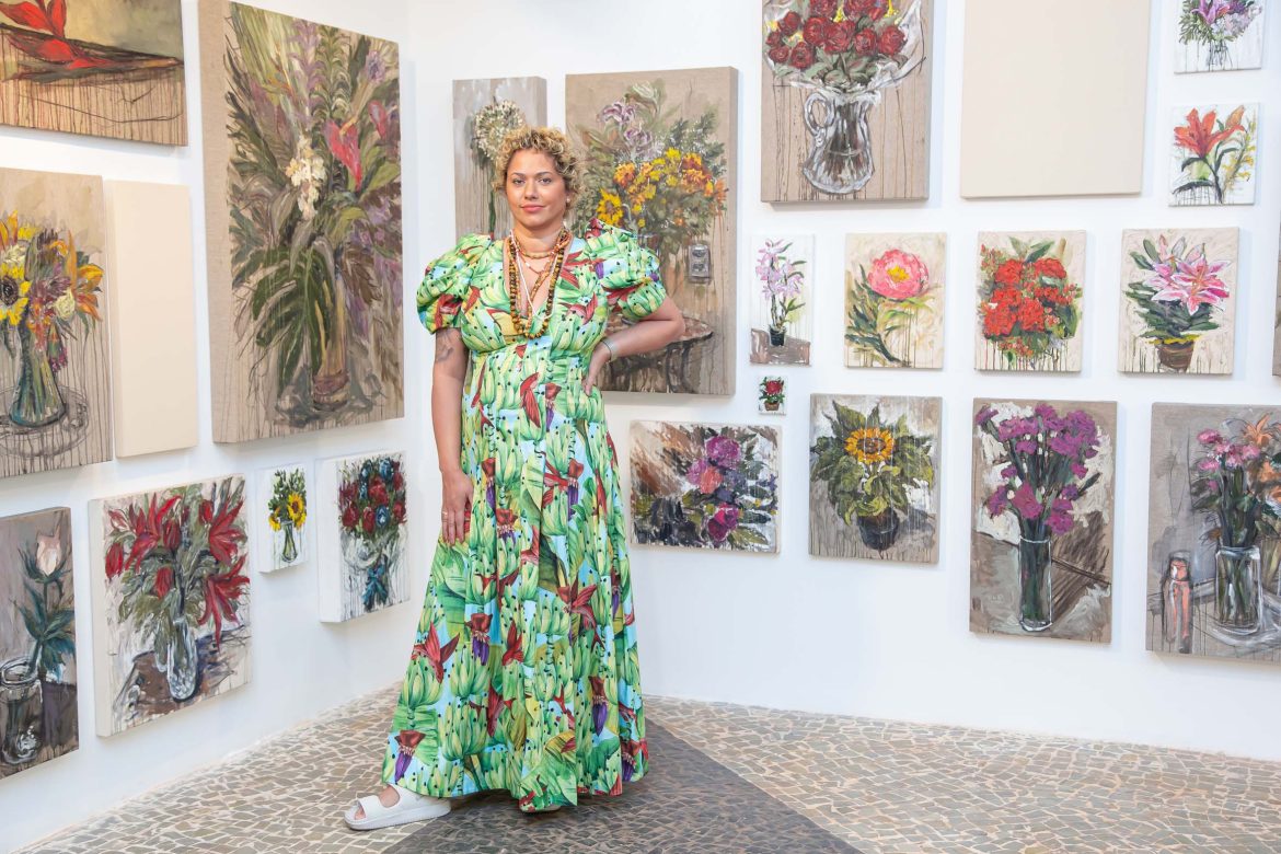 A artista Panmela Castro na exposição Direito ao Afeto - Foto Gabriel Andrade