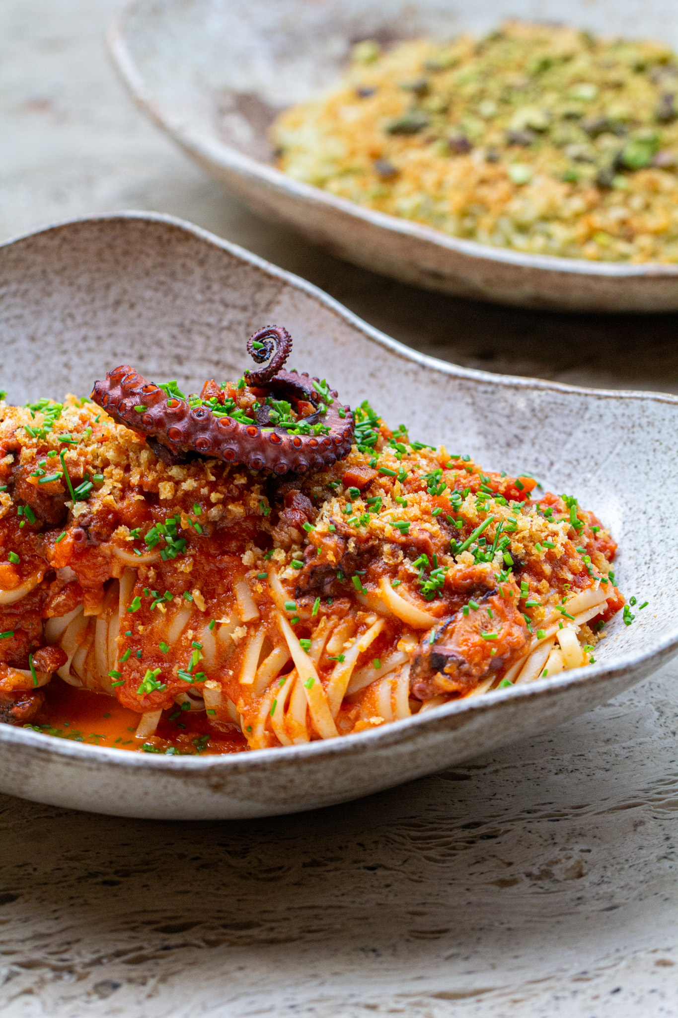 Grupo Via apresenta menu para Maratona do Rio com foco na performance e recuperação dos atletas 8 Noa - Linguini, ragout de polvo e pangratato - Foto: Bianca Santos