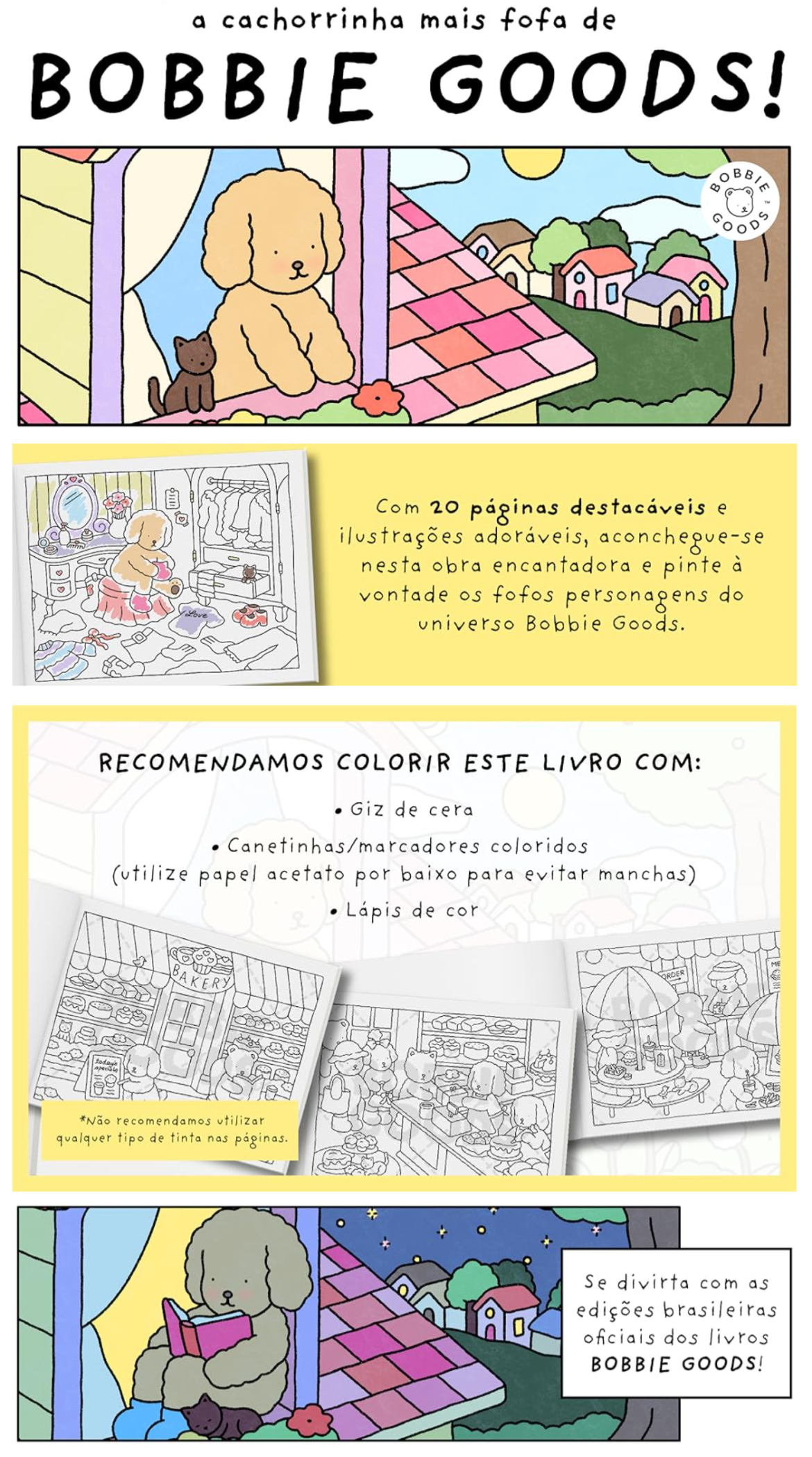 Do dia para a noite (Day to night) – Livro de colorir oficial Bobbie Goods