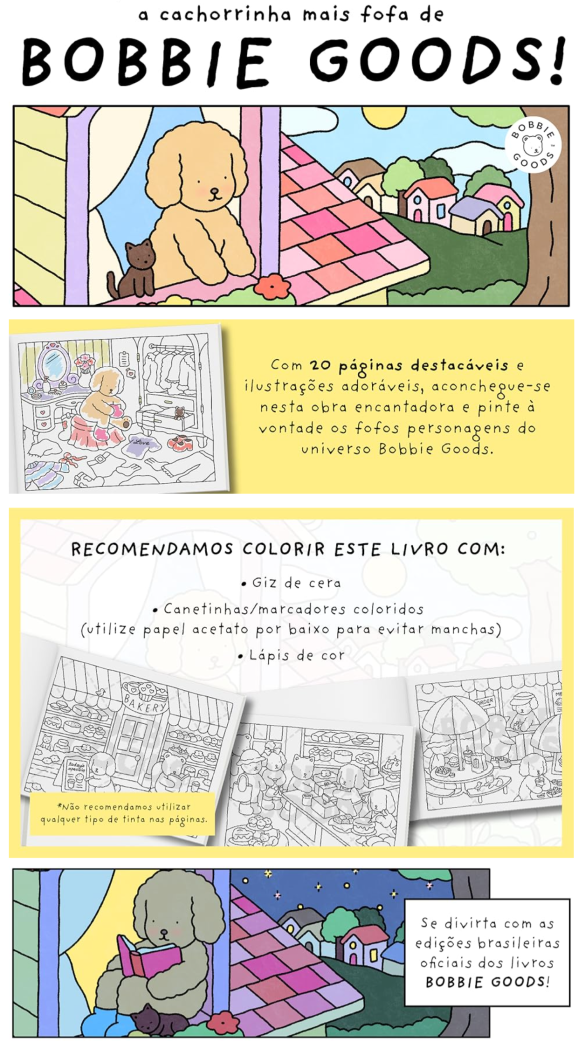 Do dia para a noite (Day to night) – Livro de colorir oficial Bobbie Goods