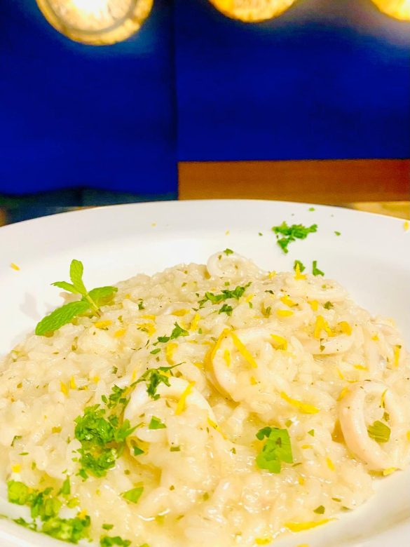 Risoto de lula de arraial com limao siciliano Risoto de lula de arraial com limao siciliano