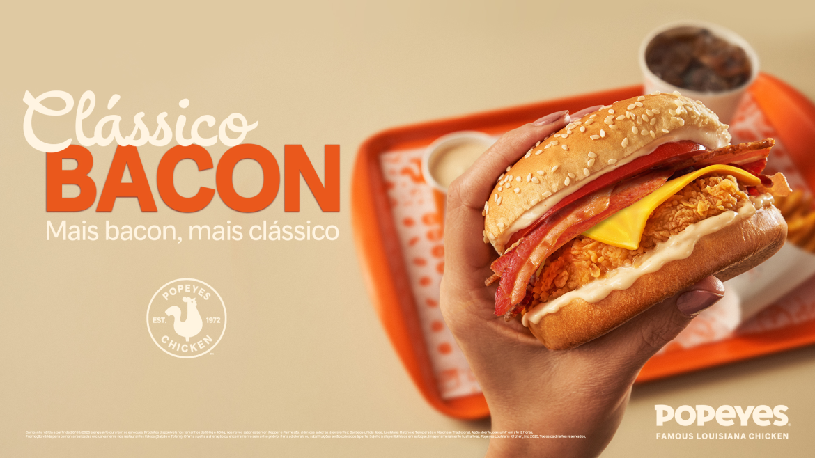 Popeyes® lança o novo ‘Clássico Bacon’ Popeyes® lança o novo ‘Clássico Bacon’