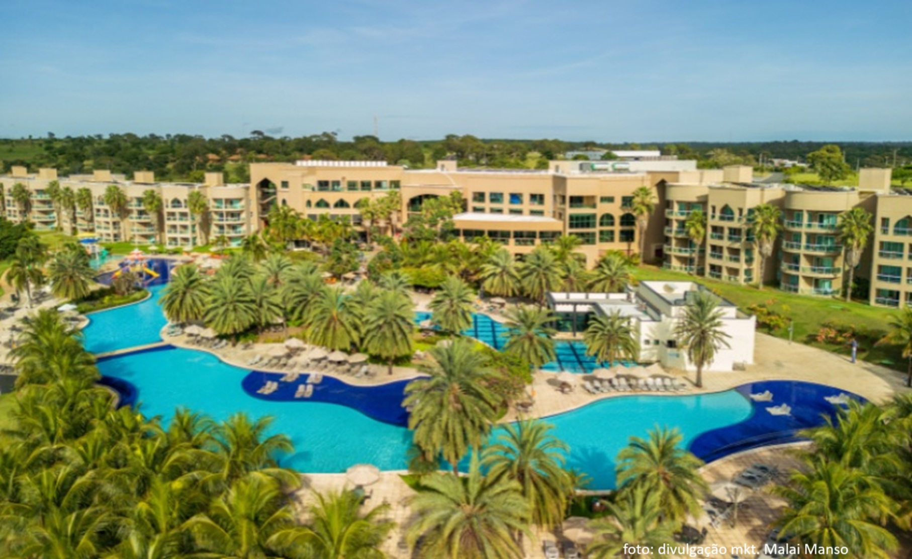 Piscinas, lazer e natureza Malai Manso Resort