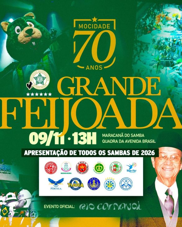 Mocidade Independente realiza feijoada celebrando 70 anos com presença de todas Escolas do grupo Especial
