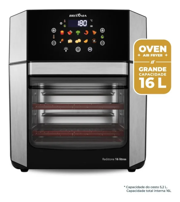 Air Fryer Oven Britânia 16L 4 em 1 Porta Removível BAF16A 127V Air Fryer Oven Britânia 16L 4 em 1 Porta Removível BAF16A 127V