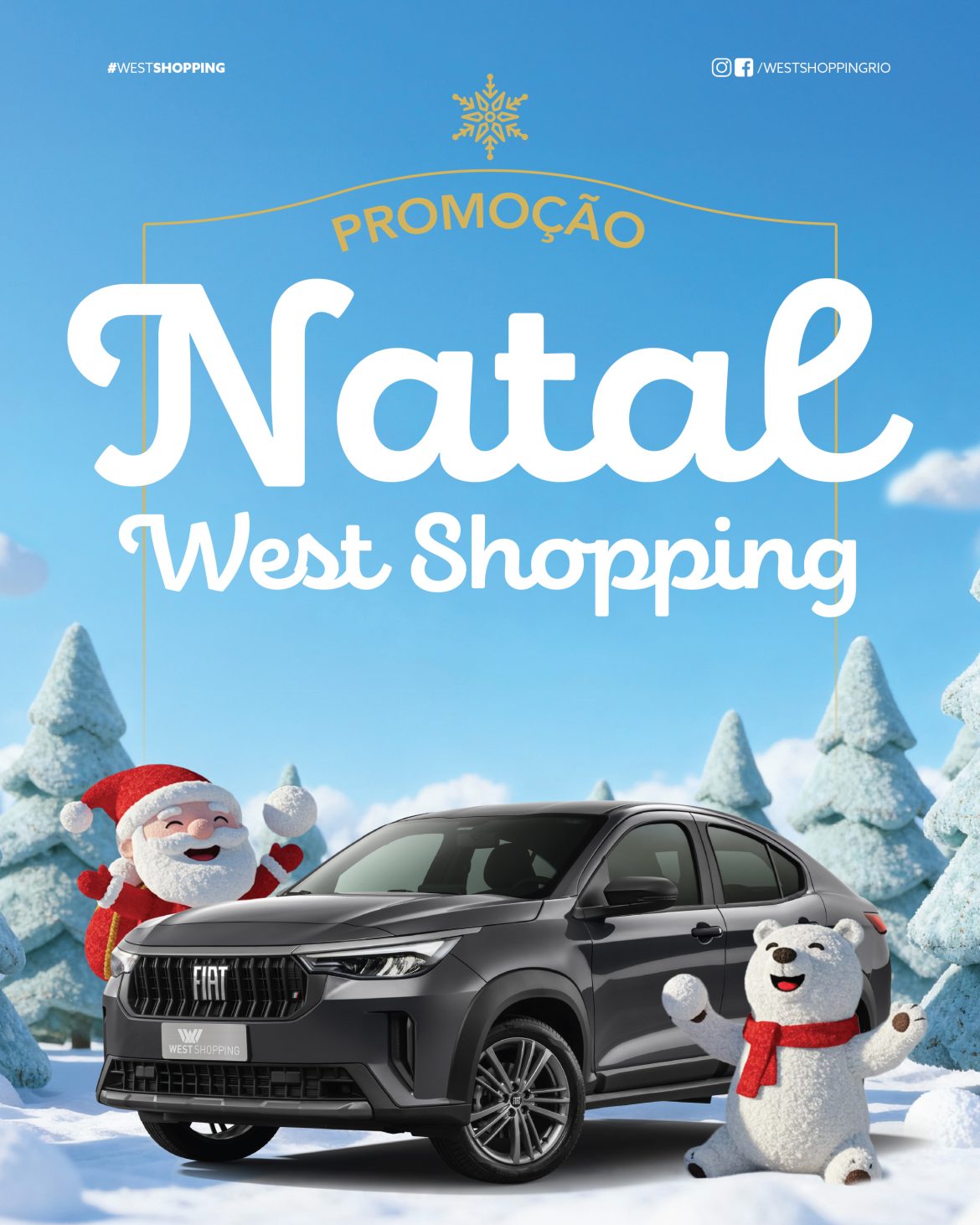 Promoção de Natal West Shopping sorteará um carro 0km e terá “compre e ganhe” de panettone