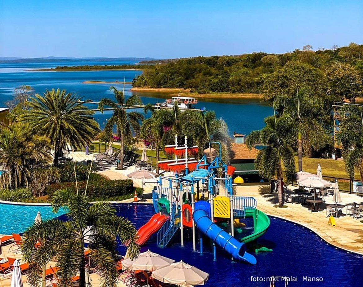 Malai Manso Resort, vista aérea lazer e Lago do Manso (MT)