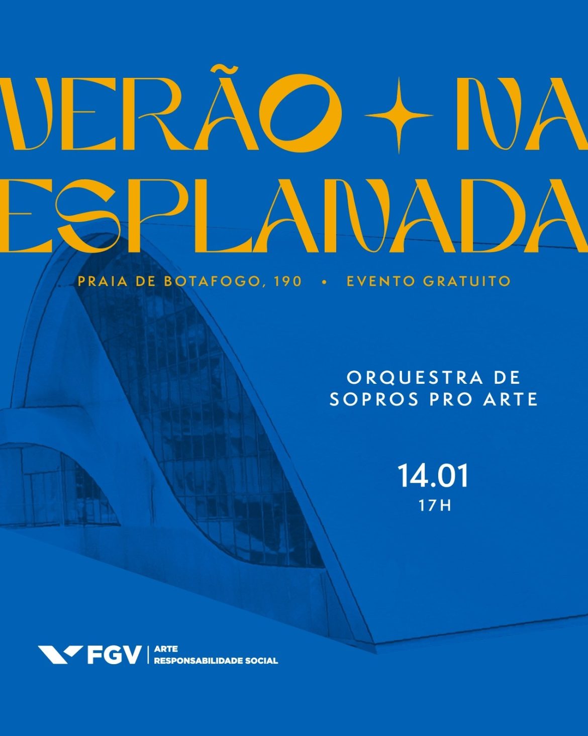 FGV Arte e Responsabilidade Social lançam o projeto Verão na Esplanada, que promove uma série de atividades gratuitas no Rio de Janeiro