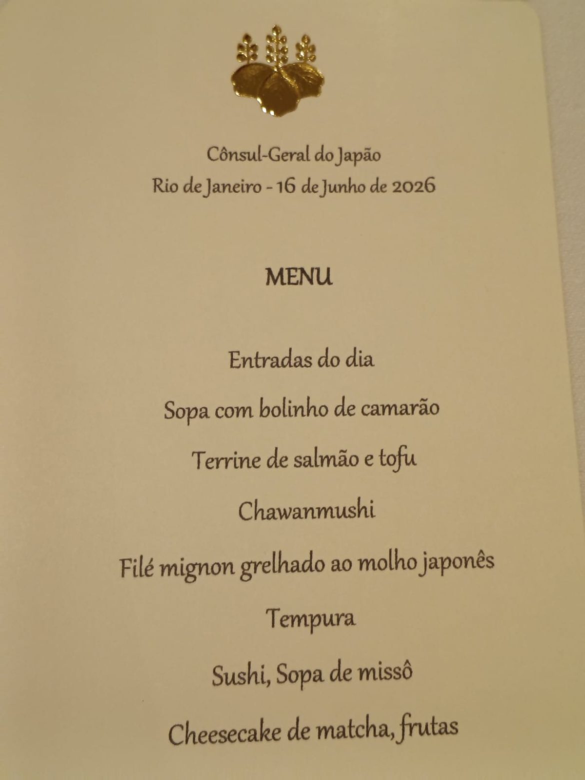 O menu O menu