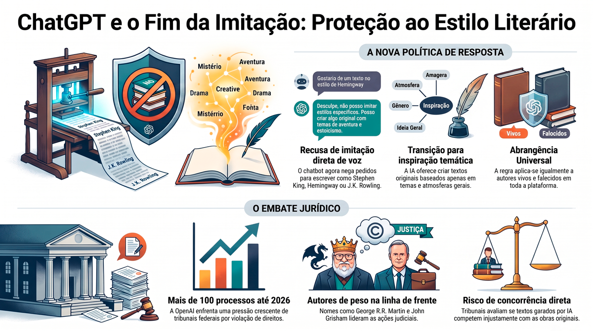 ChatGPT recusa o estilo de autores famosos, e cada concorrente segue regra própria 8 ChatGPT recusa o estilo de autores famosos, e cada concorrente segue regra própria