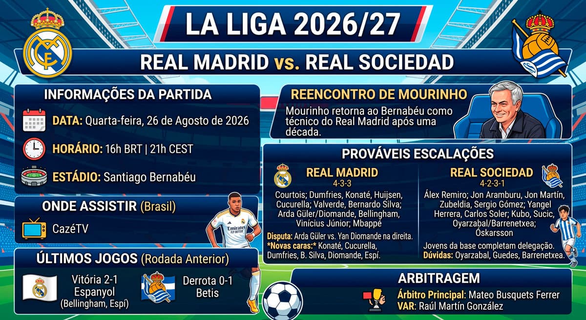Real Madrid x Real Sociedad: onde assistir, horário e prováveis escalações 8 Real Madrid x Real Sociedad