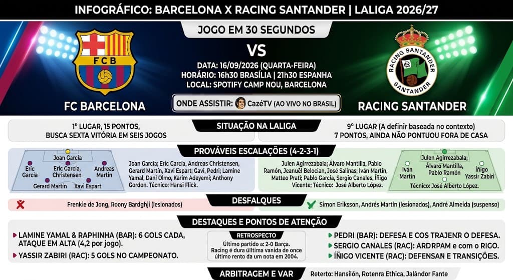 Barcelona x Racing Santander: onde assistir ao vivo, horário e prováveis escalações 8 Barcelona x Racing Santande